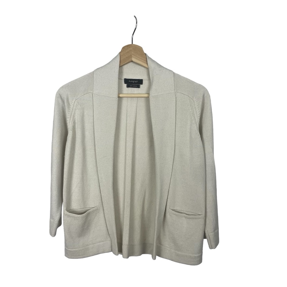 Autograph Women’s Cream Cardigan with Wool. Size EUR36/UK 8. Excellent C…